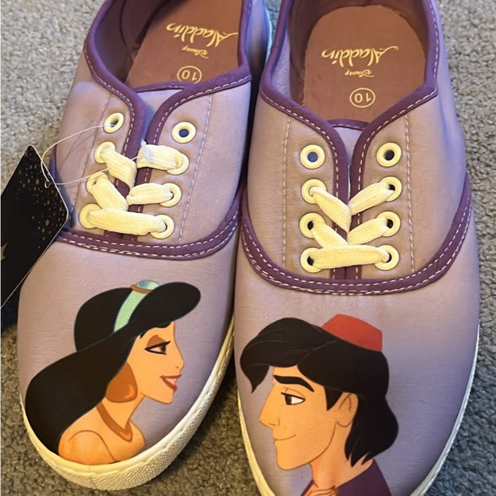 Aladdin and Jasmine Purple Canvas Sneakers